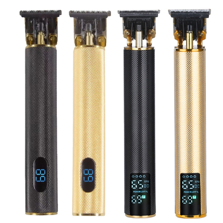 USB Rechargeable Digital Display Engraving Ceramic Knife Electric Hair Clipper(Gold)