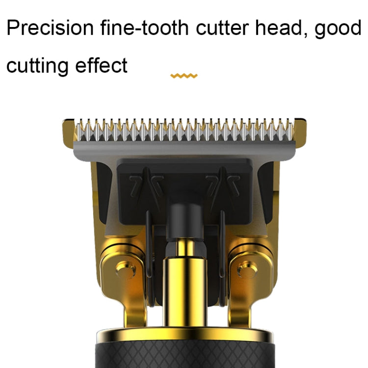 USB Rechargeable Digital Display Engraving Ceramic Knife Electric Hair Clipper(Gold)