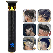 USB Rechargeable Digital Display Engraving Ceramic Knife Electric Hair Clipper(Digital Display Gold)