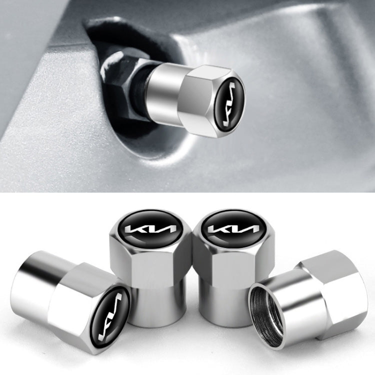 3sets/12pcs For KIA KN Car Tire Valve Core Decorative Metal Cap(Silver)