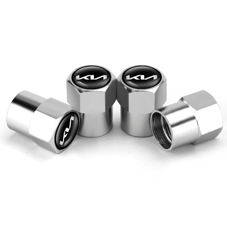 3sets/12pcs For KIA KN Car Tire Valve Core Decorative Metal Cap(Silver)