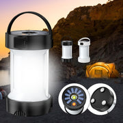 Camping Lantern Outdoor Solar Emergency Lights Multifunctional Tent Light(Hourglass White)
