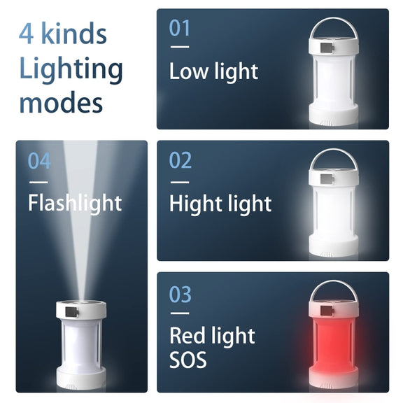 Camping Lantern Outdoor Solar Emergency Lights Multifunctional Tent Light(Hourglass Black)