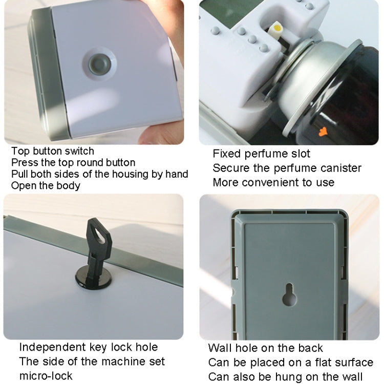Anti-Corrosion Stainless Steel Panel LCD Digital Display Intelligent Automatic Fragrance Sprayer(Titanium Gold)