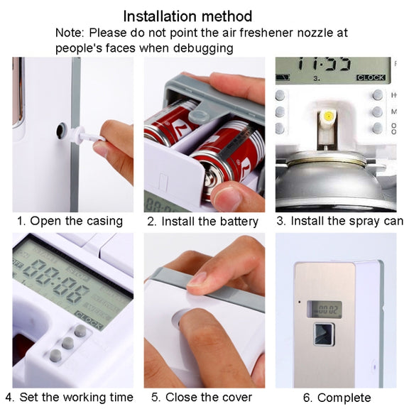 Anti-Corrosion Stainless Steel Panel LCD Digital Display Intelligent Automatic Fragrance Sprayer(Black Titanium)