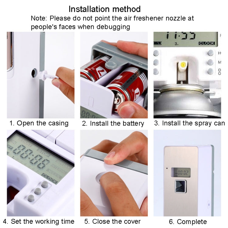 Anti-Corrosion Stainless Steel Panel LCD Digital Display Intelligent Automatic Fragrance Sprayer(Black Titanium)