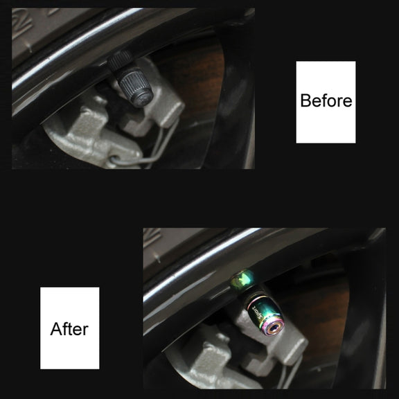 Automobile Valve Core Cap Tire Anti-deflation Valve Decoration(Titanium Black)