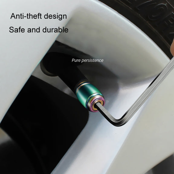 Automobile Valve Core Cap Tire Anti-deflation Valve Decoration(Titanium Black)