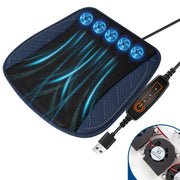 Multifunctional USB Fan Ventilation Heat Dissipation Car Seat Cushion(Navy)