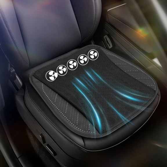 Multifunctional USB Fan Ventilation Heat Dissipation Car Seat Cushion(Black)