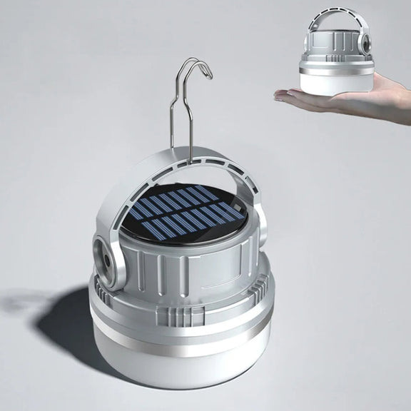 M10 Solar Tent Light With Portable Power Supply Handheld Camping Light Outdoor Vintage Mood Lights(Gray)