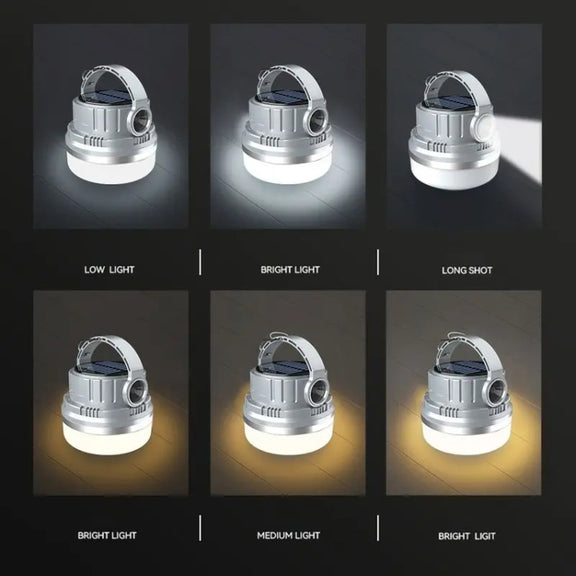 M10 Solar Tent Light With Portable Power Supply Handheld Camping Light Outdoor Vintage Mood Lights(Gray)