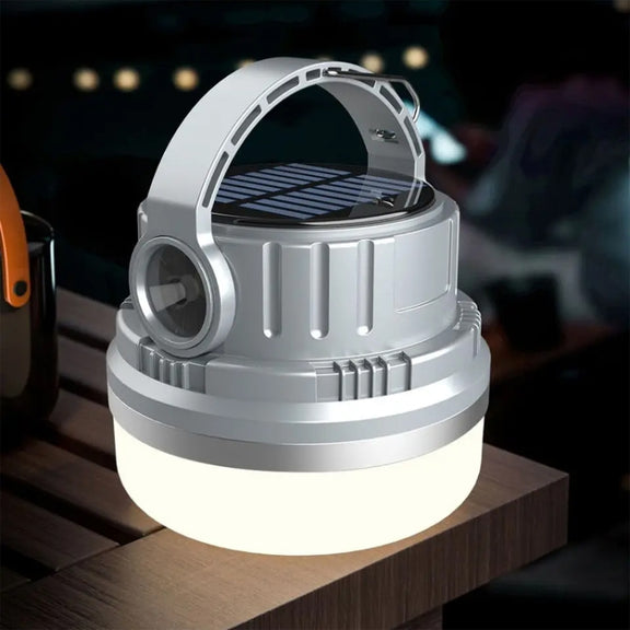M10 Solar Tent Light With Portable Power Supply Handheld Camping Light Outdoor Vintage Mood Lights(Gray)