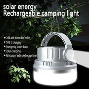 M10 Solar Tent Light With Portable Power Supply Handheld Camping Light Outdoor Vintage Mood Lights(Gray)