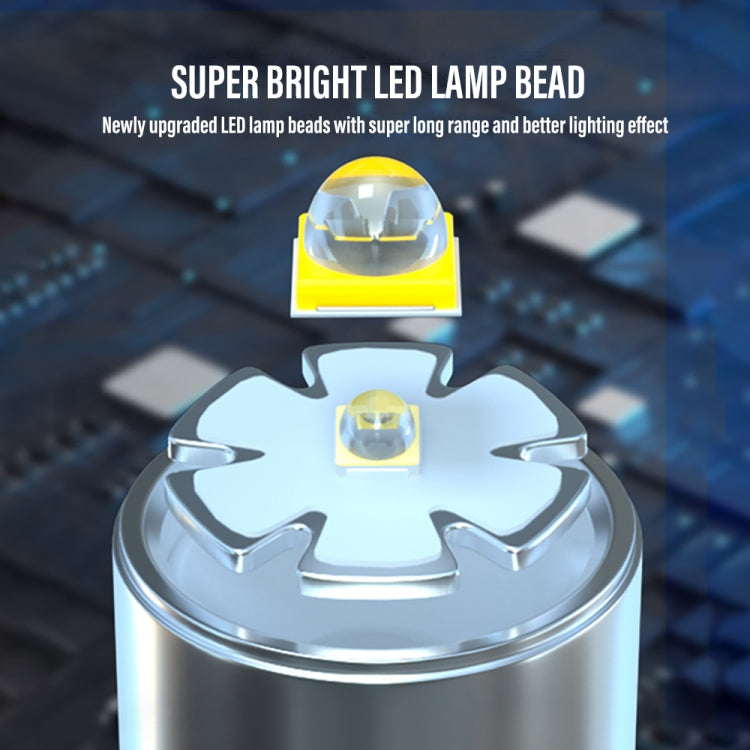XHP50  Lamp Bead Super Bright LED Flashlight Telescopic Zoom Water-resistant Torch With Lampshade