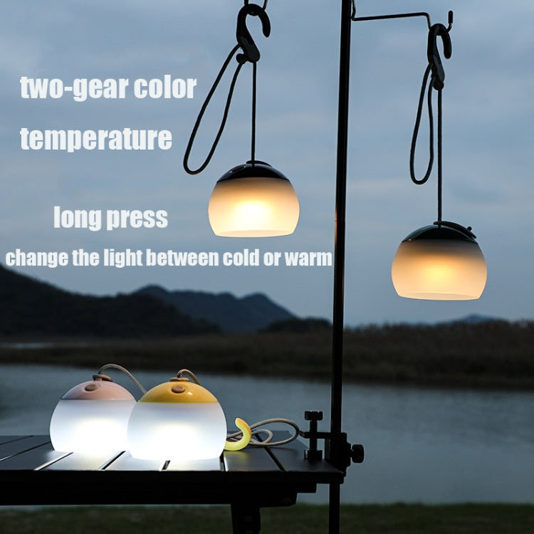 Retro Camping Lantern Rechargeable Haning Hook Night Light(Green)