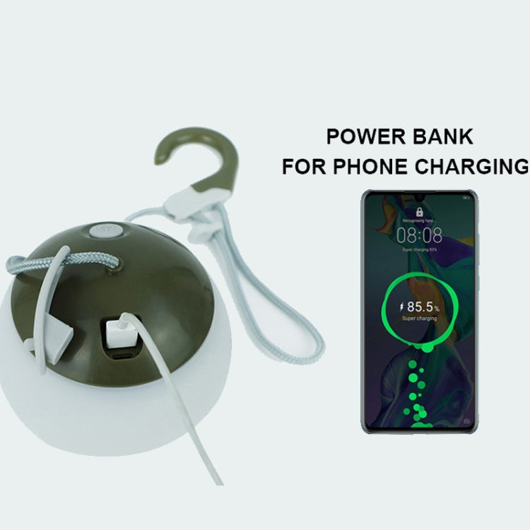 Retro Camping Lantern Rechargeable Haning Hook Night Light(Green)