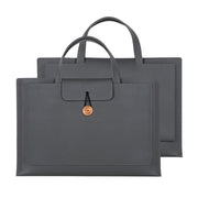 13.3/14 inch Elastic Button Laptop Water-resistant PU Handbag(Grey)