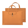 15.4/16 inch Elastic Button Laptop Waterproof PU Handbag(Khaki) - 15 inch by PMC TechLife | Online Shopping South Africa | PMC TechLife | Buy Now Pay Later Mobicred