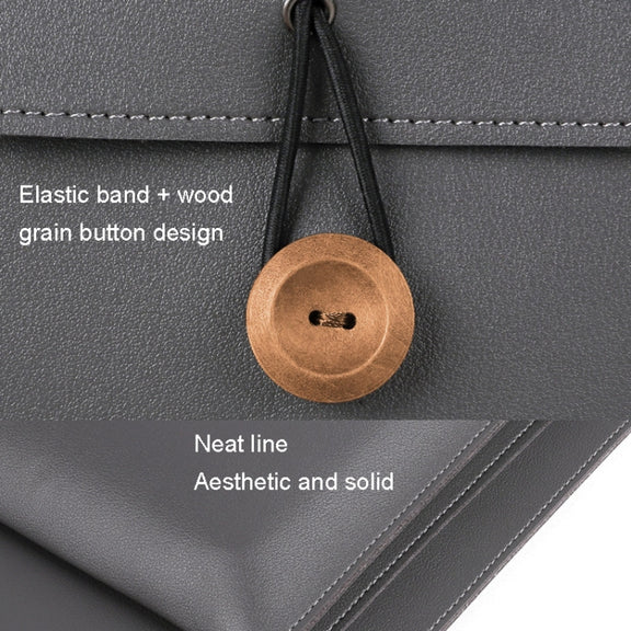 15.4/16 inch Elastic Button Laptop Water-resistant PU Handbag(Rose Pink)
