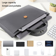 15.4/16 inch Elastic Button Laptop Water-resistant PU Handbag(Rose Pink)
