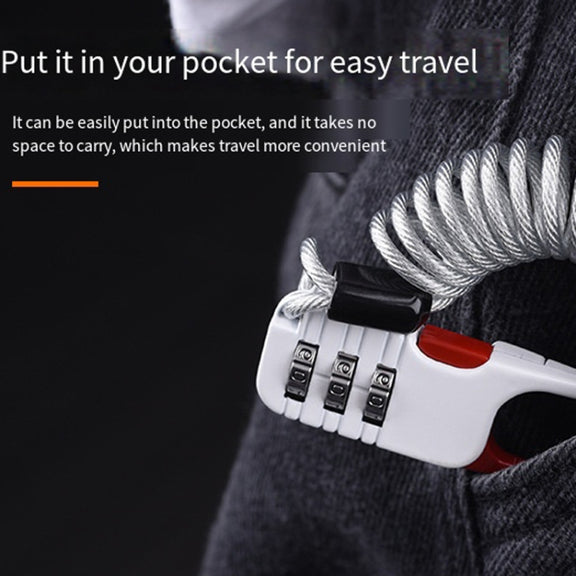 Helmet Anti Theft Password Lock Motorcycle Car Basket Soft Lock(White)