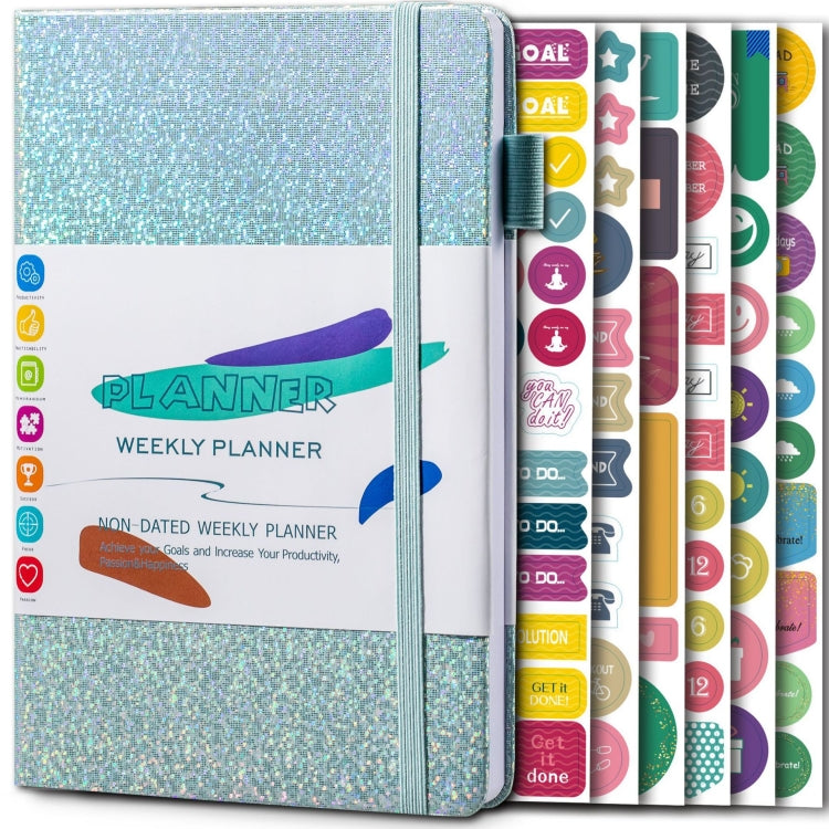 A5 Starry Sky Undated Planner Journal Financial Notebook(Blue)