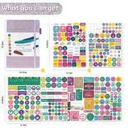 A5 Starry Sky Undated Planner Journal Financial Notebook(Silver)