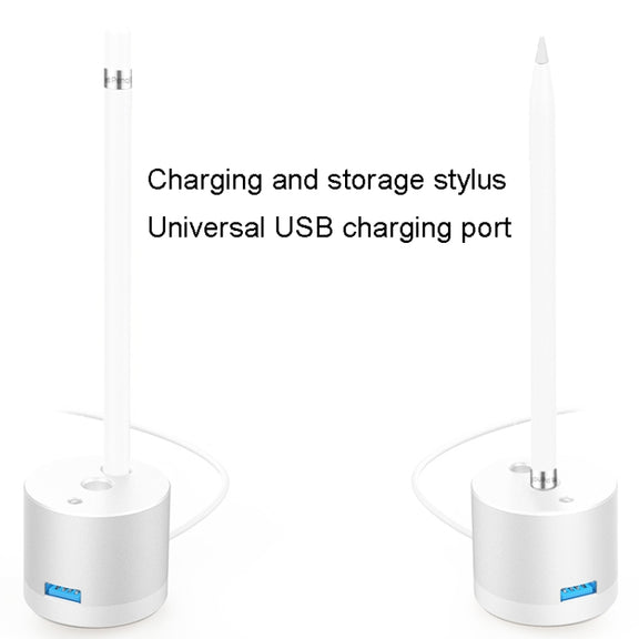 For Apple Pencil 1 USB Charging Adapter Metal Base With LED Indicator, Color: Black
