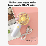Handheld USB Charging Portable Desktop Small Electric Fan(Green)