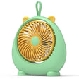 Dormitory Portable Animal Ear Desktop Electric Fan, Style: Charging Version Green - Electric Fans by PMC TechLife | Online Shopping South Africa | PMC TechLife | Buy Now Pay Later Mobicred