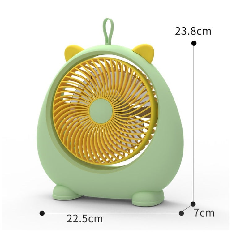 Dormitory Portable Animal Ear Desktop Electric Fan, Style: Charging Version Green
