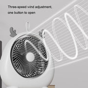 Dormitory Portable Animal Ear Desktop Electric Fan, Style: Charging Version Green
