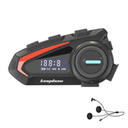 KUQIBAO Motorcycle Helmet Water-resistant Bluetooth-compatible Headset With Screen(Hard Microphone)