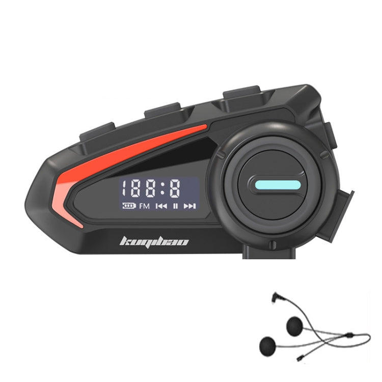 KUQIBAO Motorcycle Helmet Water-resistant Bluetooth-compatible Headset With Screen(Soft Microphone)