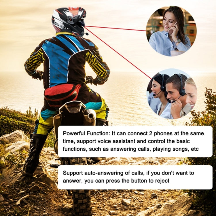 KUQIBAO Motorcycle Helmet Water-resistant Bluetooth-compatible Headset With Screen(Hard Microphone)