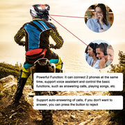 KUQIBAO Motorcycle Helmet Water-resistant Bluetooth-compatible Headset With Screen(Hard Microphone)