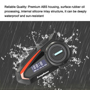 KUQIBAO Motorcycle Helmet Water-resistant Bluetooth-compatible Headset With Screen(Hard Microphone)