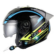 KUQIBAO Motorcycle Smart Bluetooth Sun Protection Double Lens Safety Helmet, Size: M(Bright Black Phantom Fiber+Gray Tail) - free shipping - PMC TechLife - Order now!
