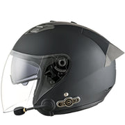 KUQIBAO Motorcycle Smart Bluetooth Sun Protection Double Lens Safety Helmet, Size: L(Matte Black+Gray Tail)
