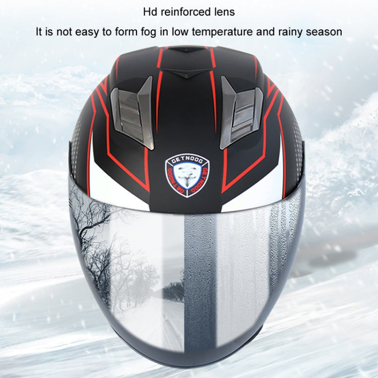 KUQIBAO Motorcycle Smart Bluetooth Sun Protection Double Lens Safety Helmet, Size: L(White)