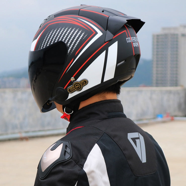 KUQIBAO Motorcycle Smart Bluetooth Sun Protection Double Lens Safety Helmet, Size: L(White)
