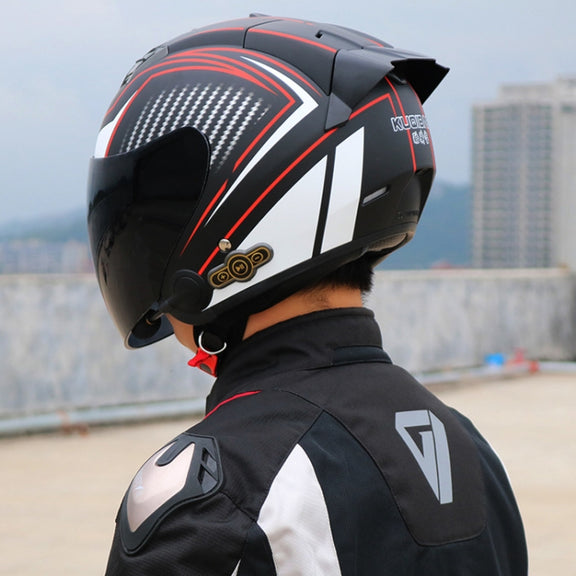 KUQIBAO Motorcycle Smart Bluetooth Sun Protection Double Lens Safety Helmet, Size: XXL(White)