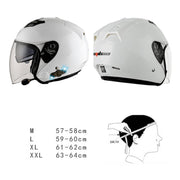 KUQIBAO Motorcycle Smart Bluetooth Sun Protection Double Lens Safety Helmet, Size: M(White+Gray Tail)