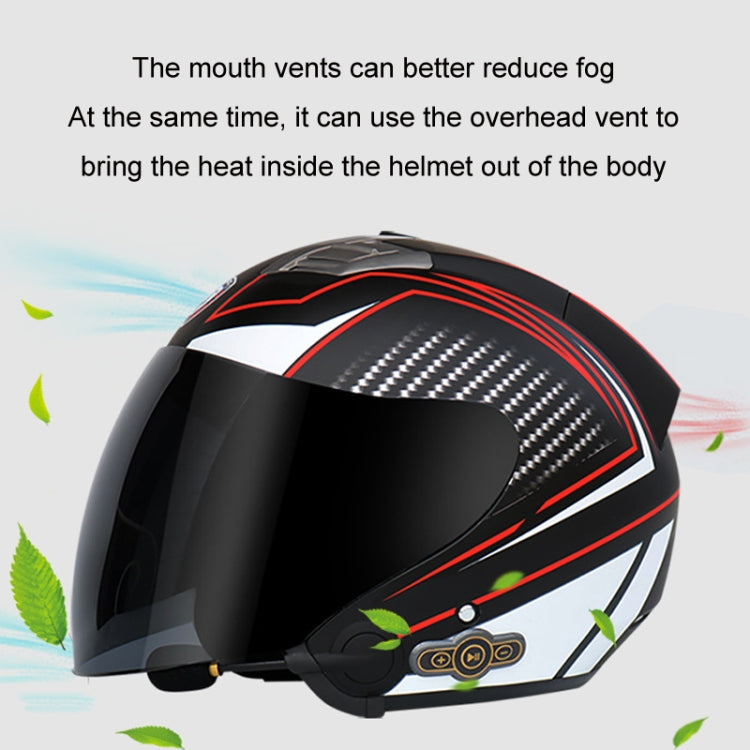 KUQIBAO Motorcycle Smart Bluetooth Sun Protection Double Lens Safety Helmet, Size: M(Matte Black)