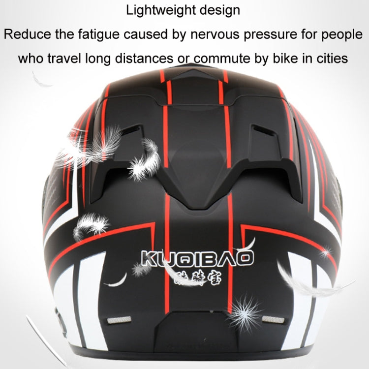 KUQIBAO Motorcycle Smart Bluetooth Sun Protection Double Lens Safety Helmet, Size: M(White+Gray Tail)