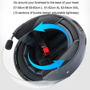 KUQIBAO Motorcycle Smart Bluetooth Sun Protection Double Lens Safety Helmet, Size: M(White+Gray Tail)
