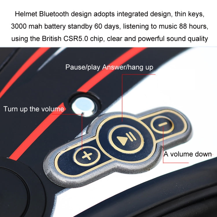 KUQIBAO Motorcycle Bluetooth Headset Double Lens Helmet With Braid, Size: XL(Scrub Black)