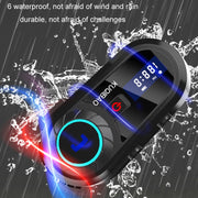 KUQIBAO Motorcycle Helmet Water-resistant Bluetooth-compatible Headset With Screen(Hard Microphone)