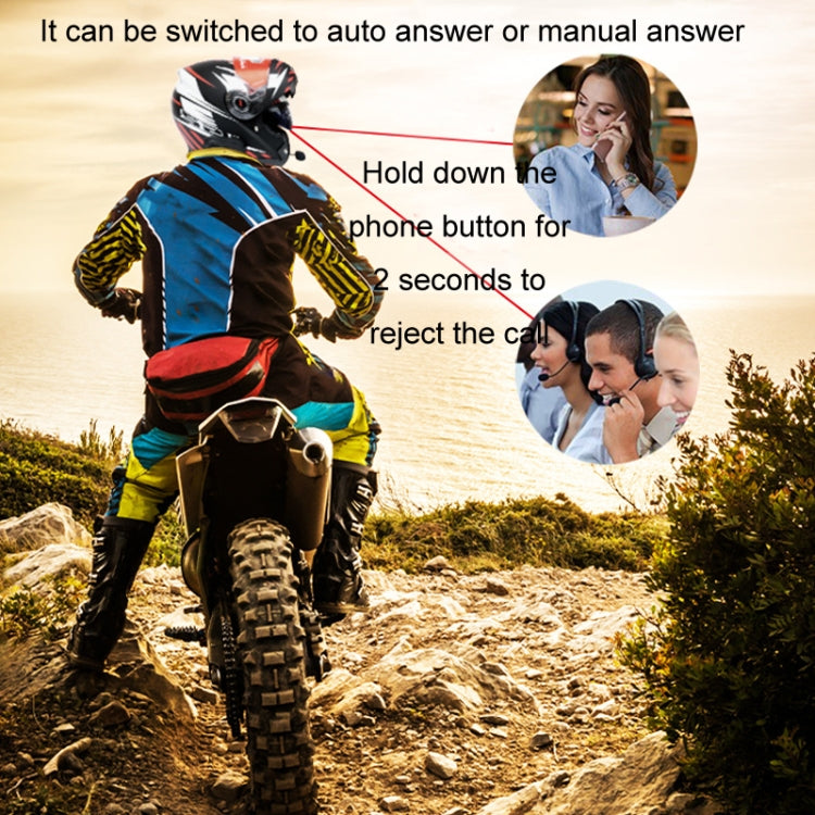 KUQIBAO Motorcycle Helmet Water-resistant Bluetooth-compatible Headset With Screen(Hard Microphone)
